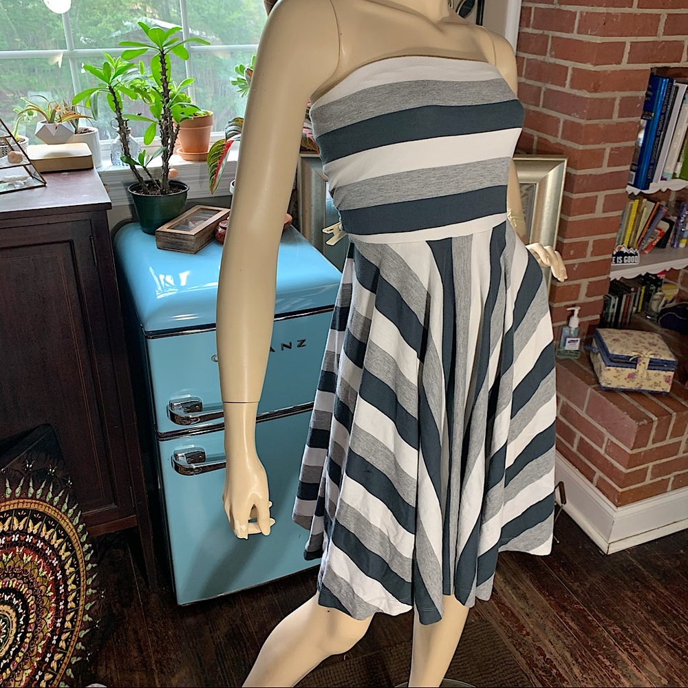 Strapless Fit and Flare Dress with back tie